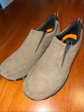 Hi-Tec Men’s Slip-On Suede Loafers in Taupe Brown